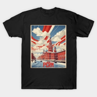 Perm Russia Vintage Tourism Travel Poster T-Shirt